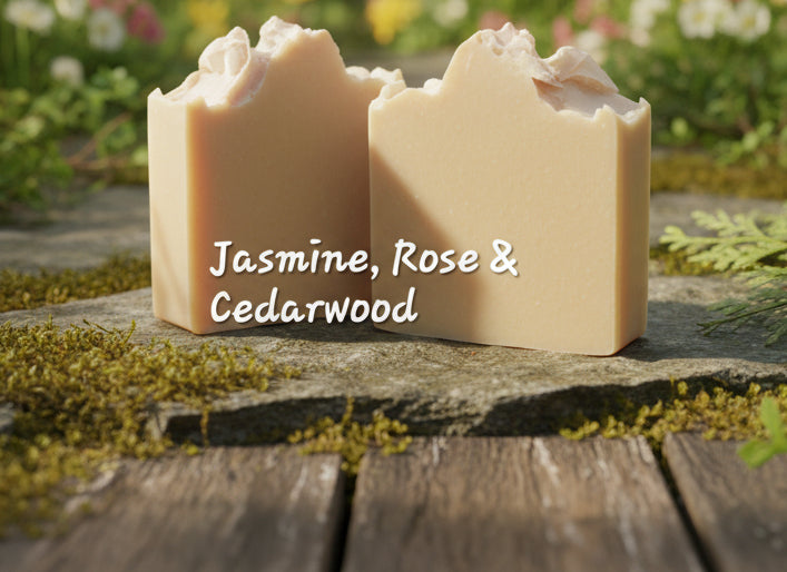 Jasmine, Rose and Cedarwood Cold Process Soap Bars