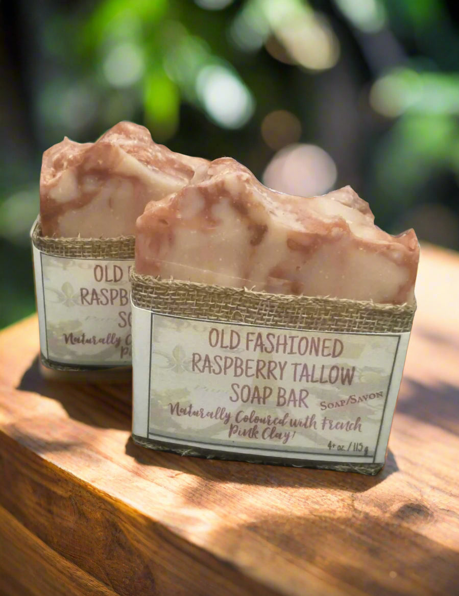 Old Fashioned Raspberry Tallow Soap Bars