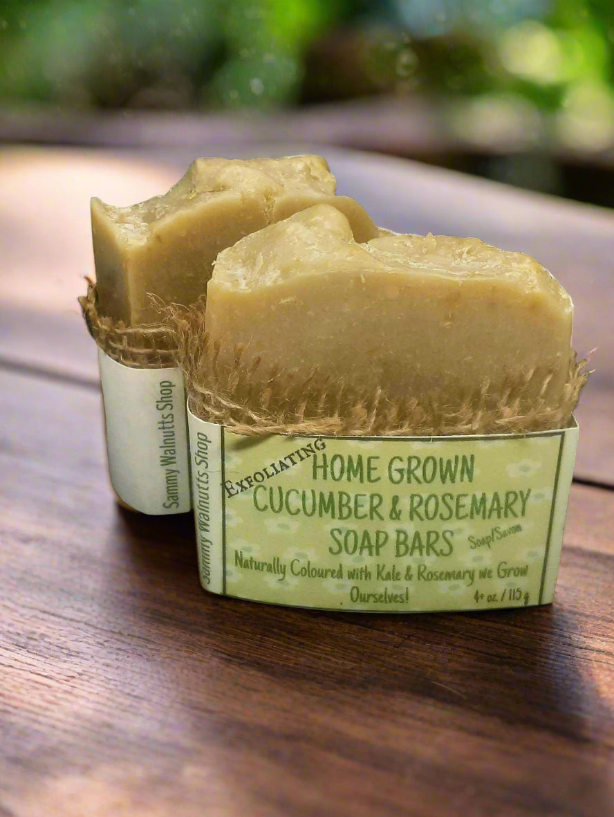 Homegrown Exfoliating Cucumber & Rosemary Soap Bars