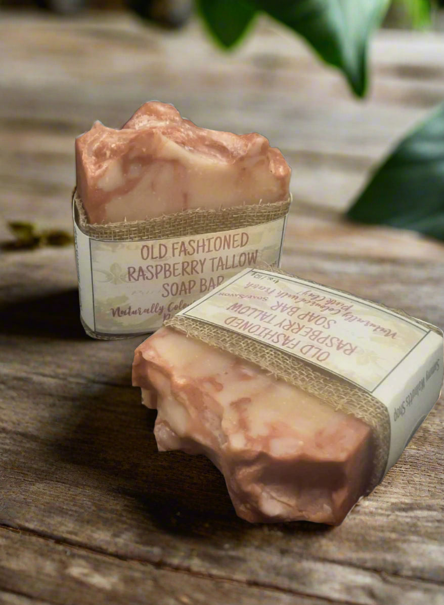 Old Fashioned Raspberry Tallow Soap Bars