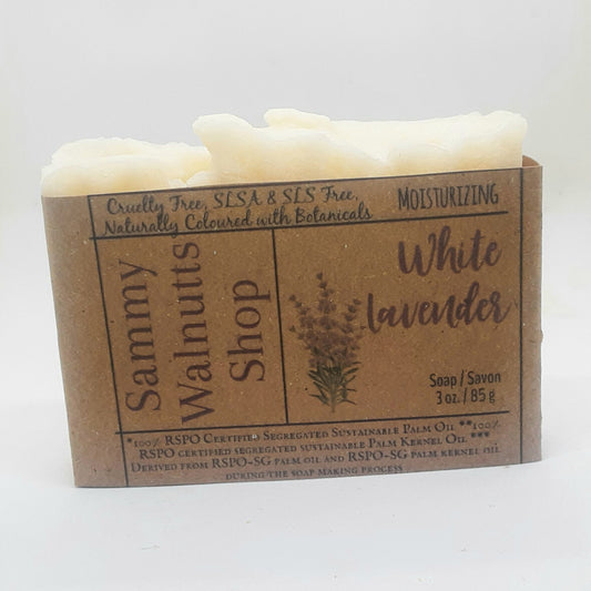 Hand Milled White Lavender Soap Bars, SLS & SLES Free, Vegan, Cruelty Free