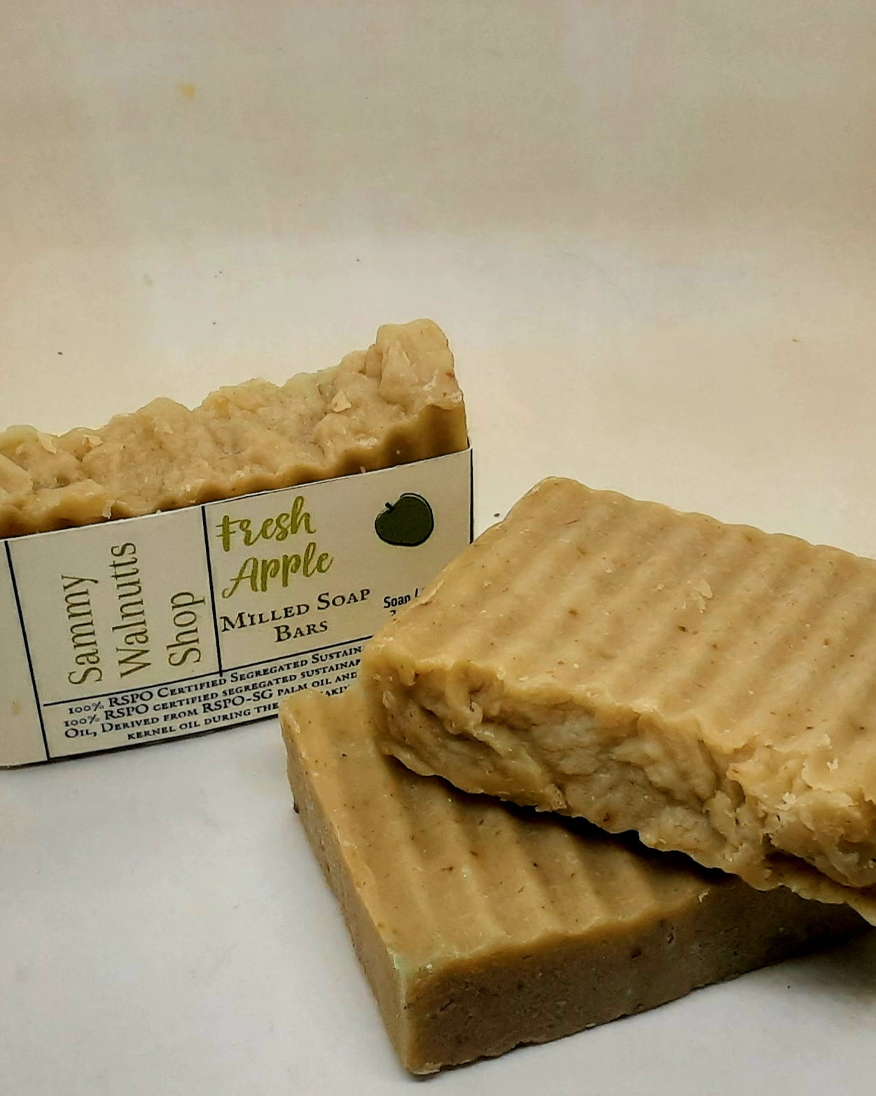 Hand Milled  Fresh Apple Soap,  Vegan and Cruelty Free