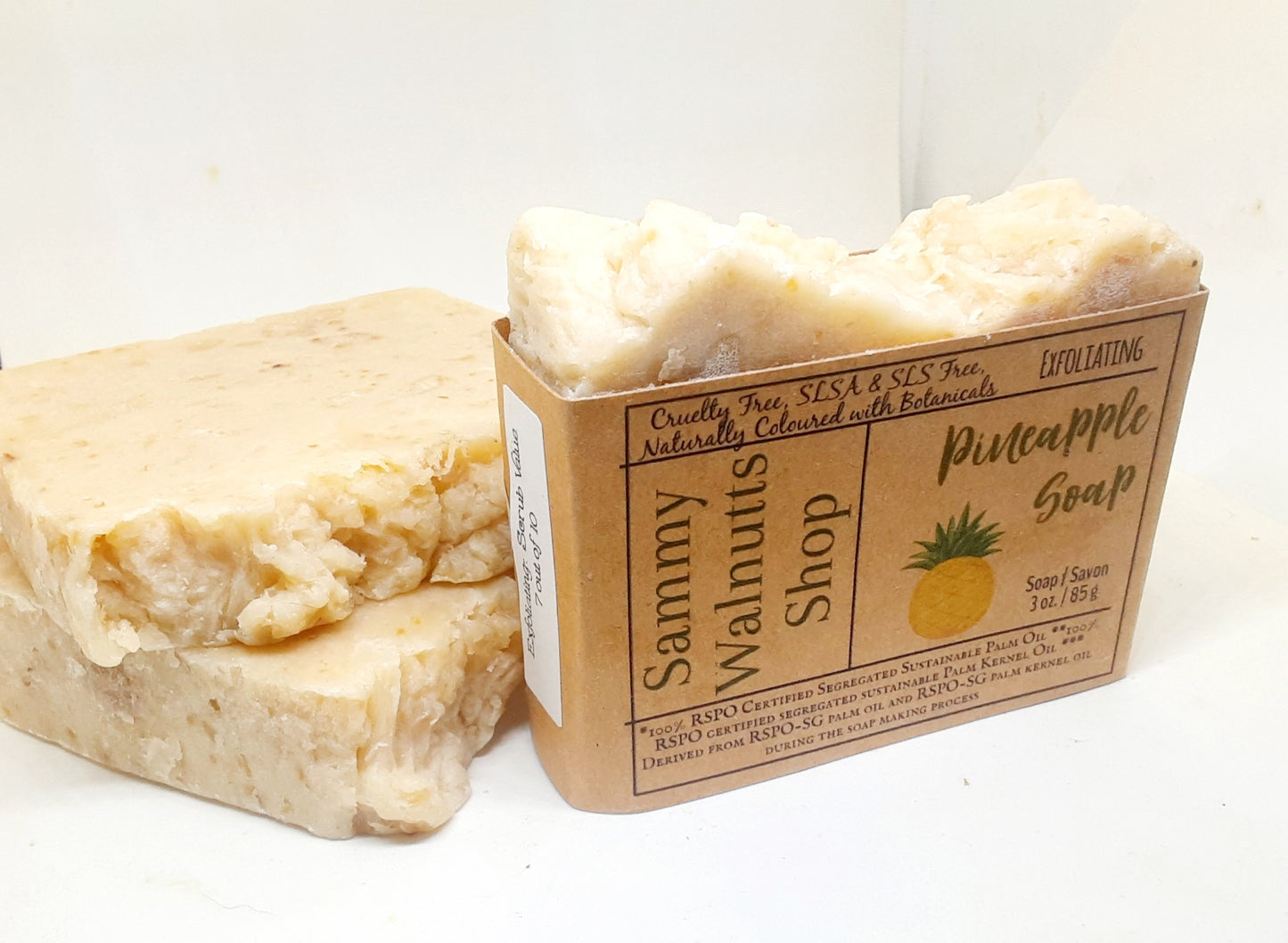 Hand Milled Pineapple Soap Bars, SLS & SLES Free, Vegan, Cruelty Free