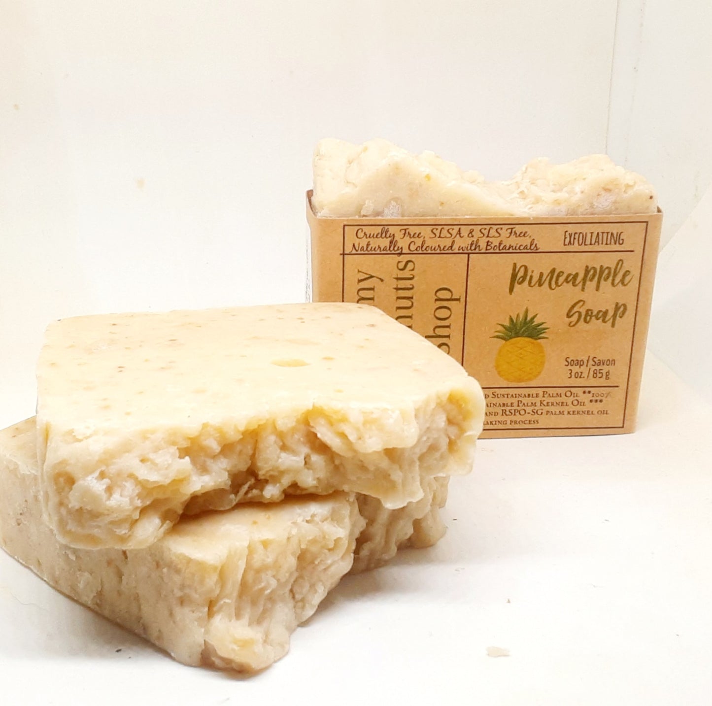 Hand Milled Pineapple Soap Bars, SLS & SLES Free, Vegan, Cruelty Free