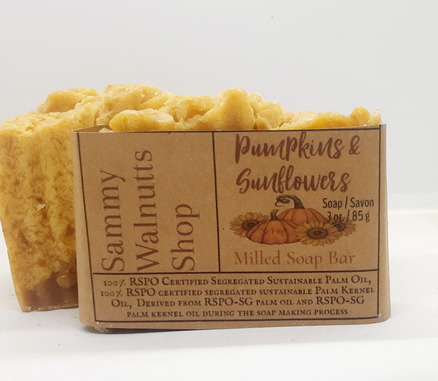 Hand Milled Pumpkins and Sunflowers Soap Bars