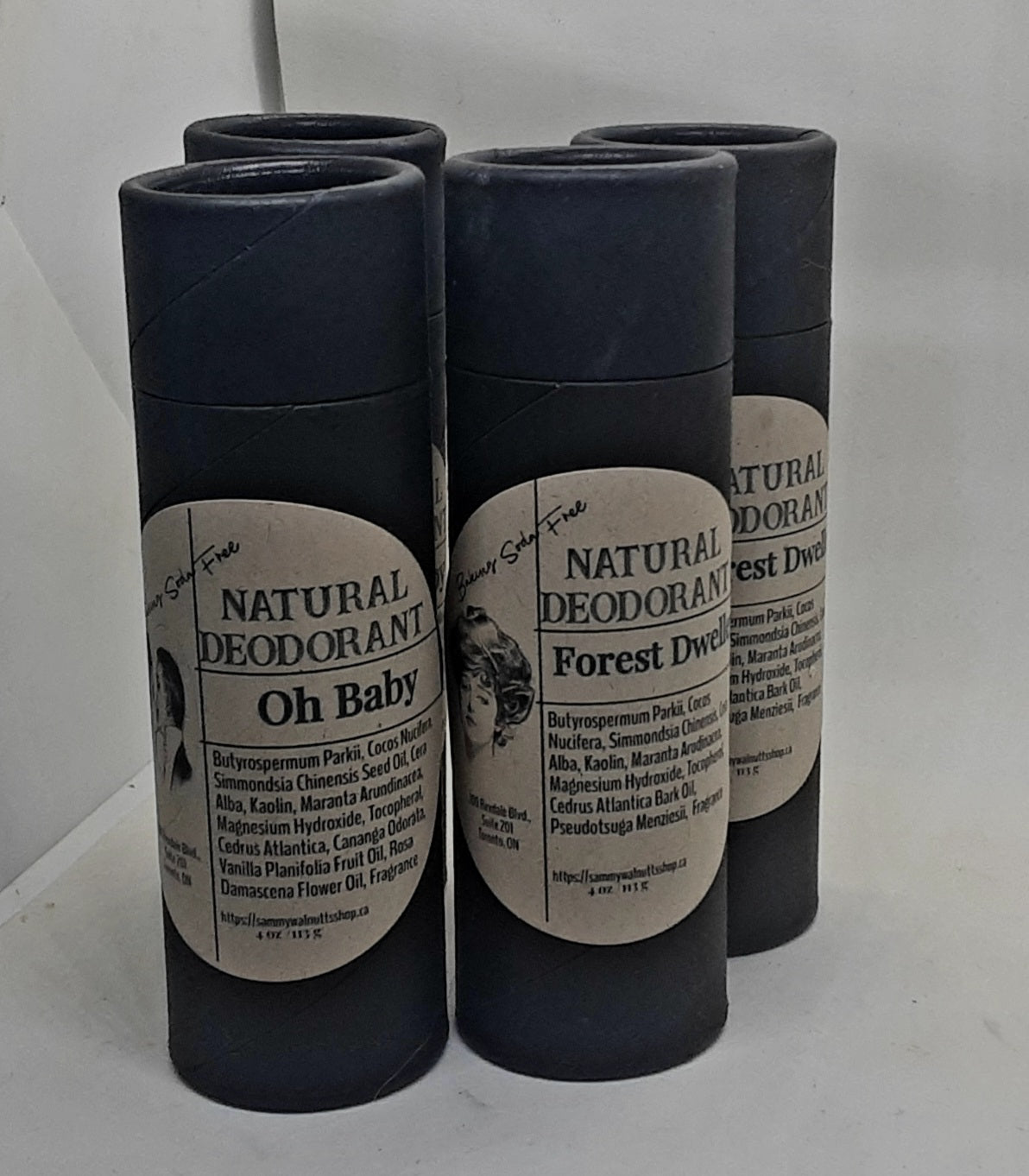 Natural Deodorants for Underarms, Décolletage and Feet, Baking Soda Free - 4 oz Size