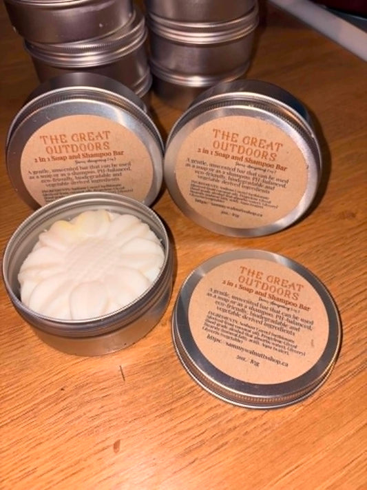 2 in 1 Solid Shampoo & Soap Bar for Camping and Travelling