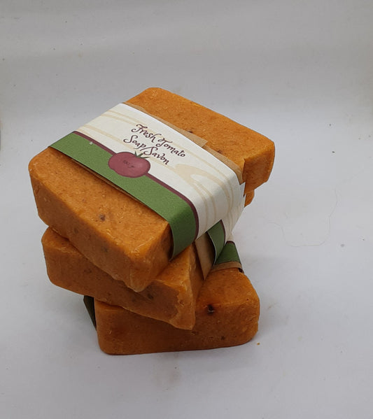 Hand Milled Market Fresh Organic Tomato Soap, Great for Problem Skin, Exfoliating