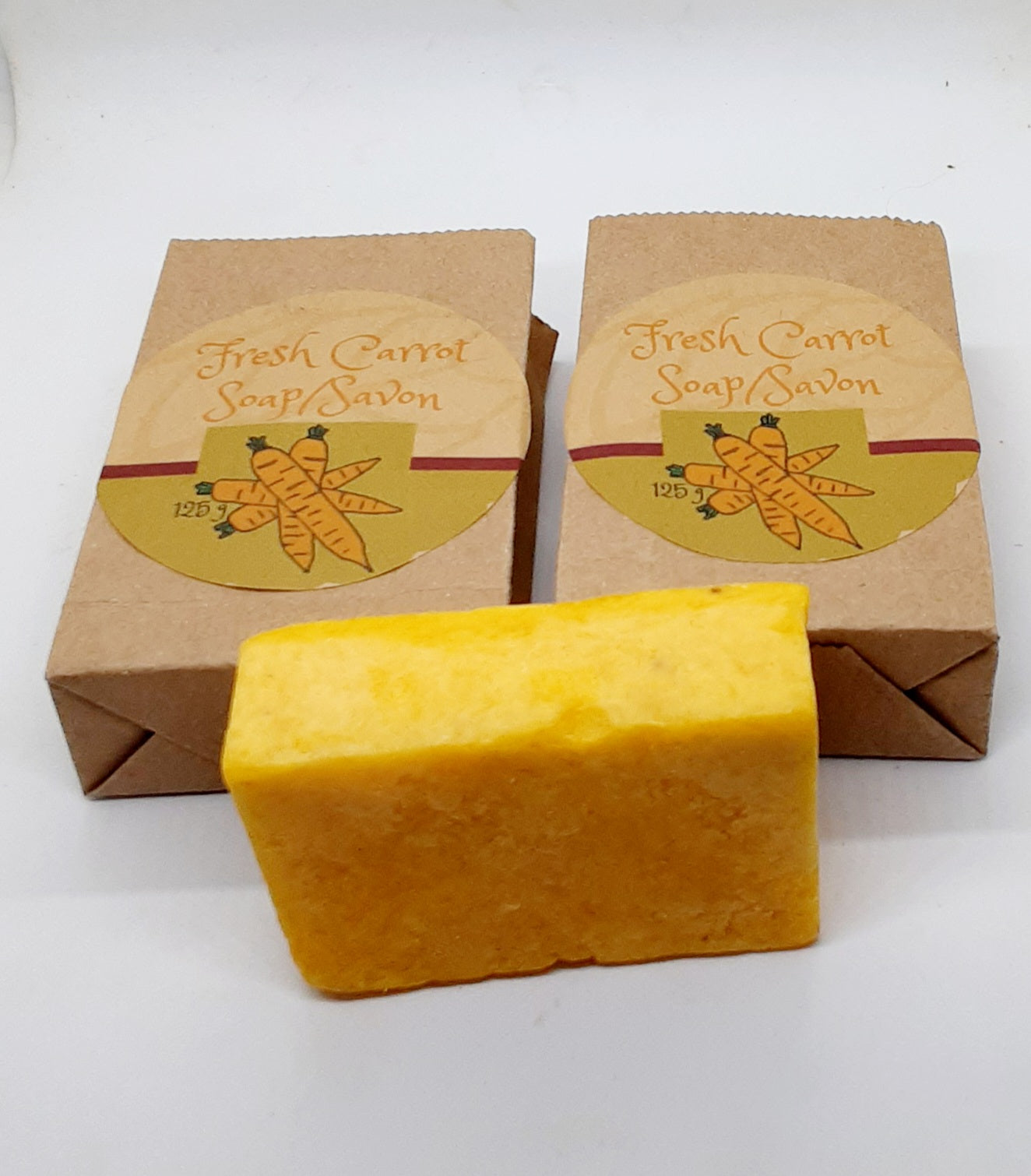 Hand Milled Market Fresh Carrot Soap Made with Real Carrots - Mature Skin Friendly!